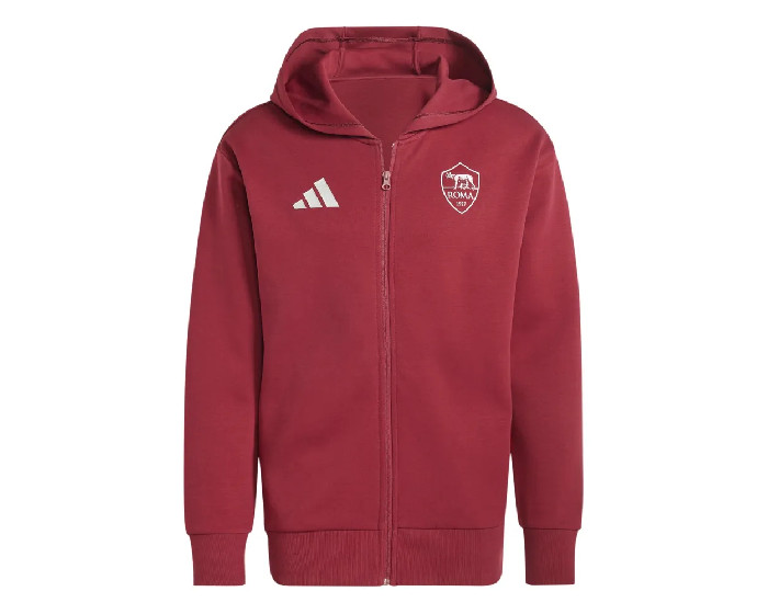 Felpa As Roma FELPA ADIDAS AS Roma Full Zip Sweatshirt, Rosso, Uomo :: PUNTO ROMA AE